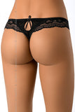Bold Black Lace Thong with Tempting Cut-Out Back
