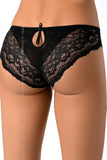 Sensual Black Lace Panties with Tulle Inserts and Bow