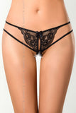 Sensual Lace Thong V-7848 in Elegant Black and Beige