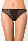 Sexy Praline Lace Thong in Deep Black