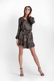 Romantic Oversize Frill Dress with V Neckline