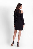 Elegant Lace Dress with Flounce and Sensual Sleeves