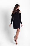 Elegant Lace Dress with Flounce and Sensual Sleeves