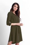 Elegant Loose-Fit Shirt Dress in Flowing Fabric