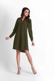 Elegant Loose-Fit Shirt Dress in Flowing Fabric