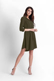 Elegant Loose-Fit Shirt Dress in Flowing Fabric