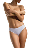 Lace-Trimmed White Panties with Soft, Elastic Fabric