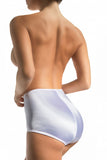 White Body Shaping High-Cut Panties with Elastic Band