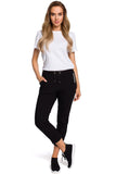 Elegant Cotton Trousers with Elasticated Waistband