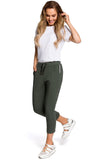 Classic Cotton Trousers with Elastic Waistband