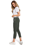 Classic Cotton Trousers with Elastic Waistband