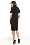 Loose Knit Turtleneck Dress with Pockets and Raw Edges