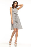 Floral Elegance Dress with Ties and Decorative Button