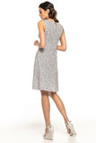 Floral Elegance Dress with Ties and Decorative Button