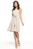 Elegant Tie Dress in High-Quality Linen Imitation