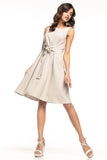 Elegant Tie Dress in High-Quality Linen Imitation