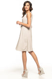 Elegant Tie Dress in High-Quality Linen Imitation