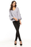 Flirtatious Frill Sleeve Blouse with V Neckline