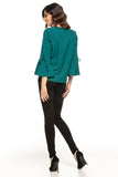 Flirtatious Frill Sleeve Blouse with Subtle V Neckline