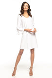Flirty Frill Sleeve Loose Dress with Subtle V Neckline
