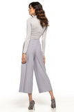 Wide Leg High Waisted Trousers with Side Zipper