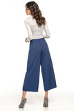 High-Waisted Wide Leg Trousers with Side Zipper