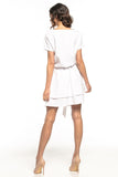 Elegant Double Skirt Dress with Waist Tie Detail