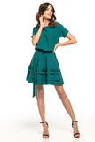 Elegant Kimono-Style Dress with Frill and Belt