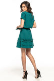Elegant Kimono-Style Dress with Frill and Belt