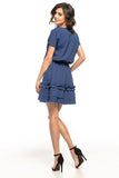 Elegant Kimono Cut Dress with Frill and Belt