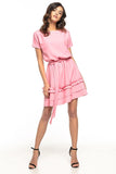 Elegant Kimono Dress with Frill and Belt Detail