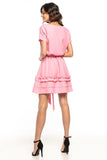 Elegant Kimono Dress with Frill and Belt Detail