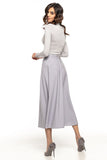 Elegant 50s-Inspired Midi Skirt with Decorative Zipper
