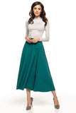 Elegant 50s-Inspired Midi Skirt with Decorative Zipper