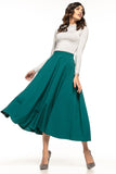 Elegant 50s-Inspired Midi Skirt with Decorative Zipper