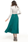 Elegant 50s-Inspired Midi Skirt with Decorative Zipper