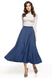 Elegant 50s-Inspired Midi Skirt with Decorative Zipper