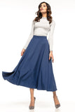 Elegant 50s-Inspired Midi Skirt with Decorative Zipper