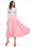 Elegant 50s-Inspired Midi Skirt with Decorative Zipper