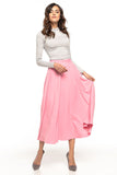 Elegant 50s-Inspired Midi Skirt with Decorative Zipper