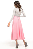 Elegant 50s-Inspired Midi Skirt with Decorative Zipper
