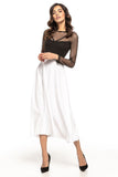 Elegant 50s-Inspired Midi Skirt with Decorative Zipper