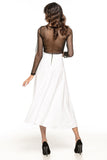 Elegant 50s-Inspired Midi Skirt with Decorative Zipper