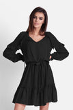 Boho Airy Chiffon Dress with Frills and Elastic Waist