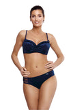 Elegant Two-Piece Push-Up Swimsuit with Frill Detail