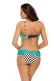 Chic Two-Piece Swimsuit with Push-Up Bra & Stylish Design