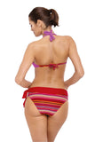 Stylish Push-Up Swimsuit with Decorative Neckline Straps
