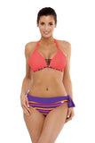 Stylish Push-Up Triangle Cup Swimsuit with Side Ties
