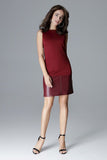 Sleeveless Eco-Leather Dress with Decorative Buttons