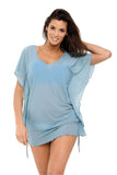 V Neck Ruffle Beach Cover-Up with Side Ties